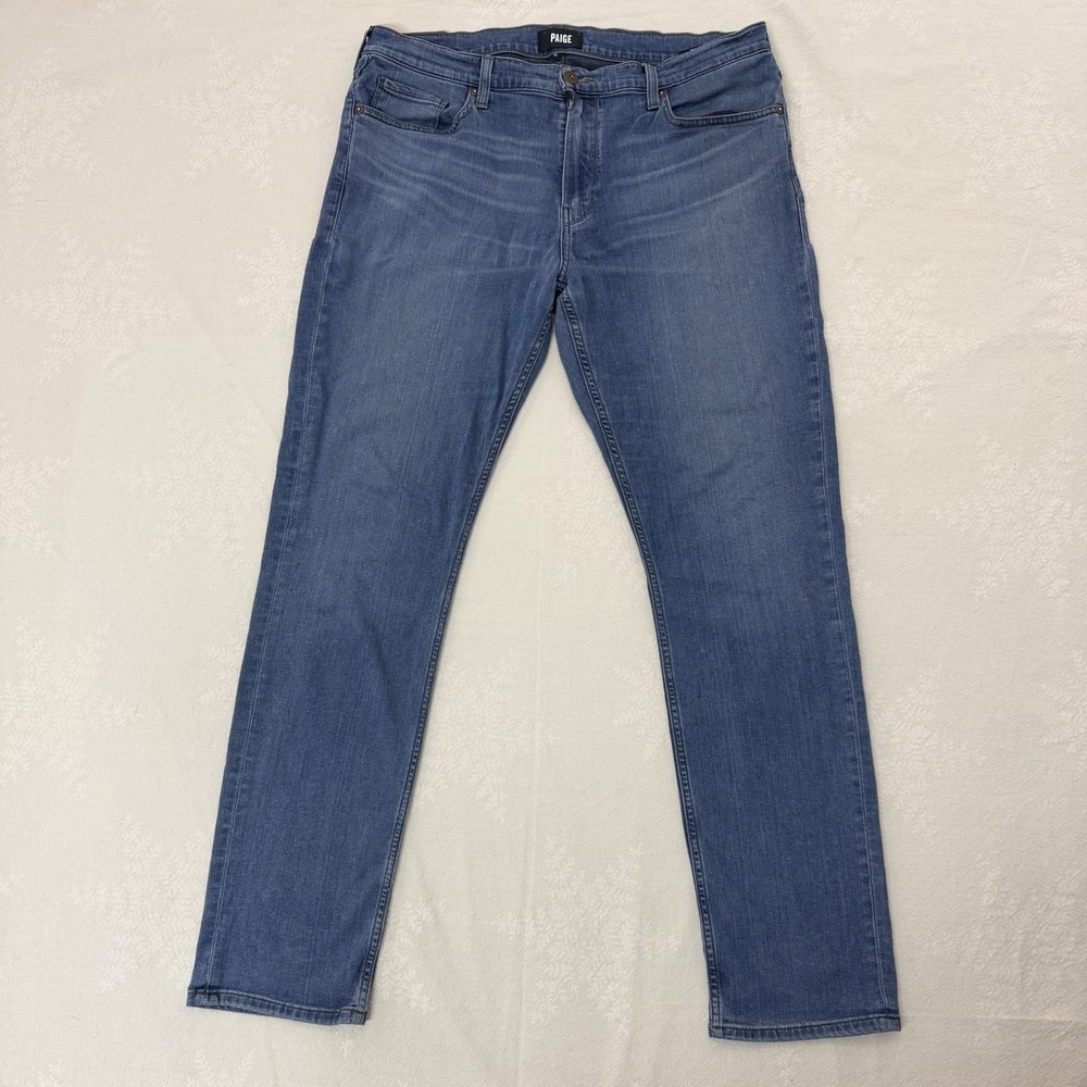 PAIGE Federal Jeans Mens 36x33 Blue Slim Straight Stretch Denim Performance